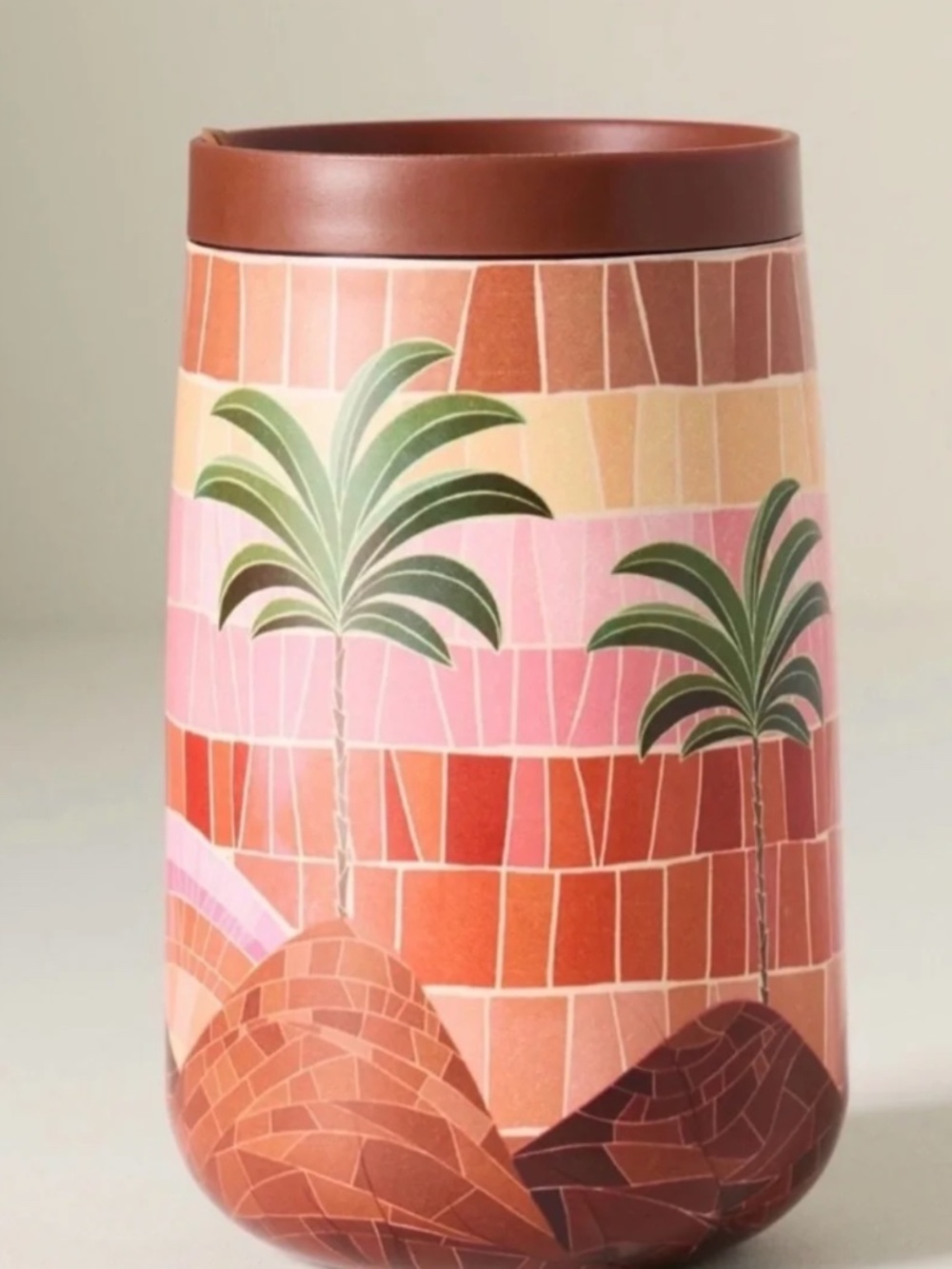 Farm Rio X Anthropologie Insulated Tumbler Desert Scene Palm Mosaic New in Box